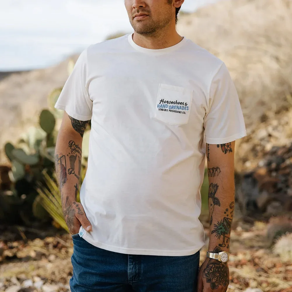Sendero Provisions Co Men's Close Vintage White Tee - Image 2