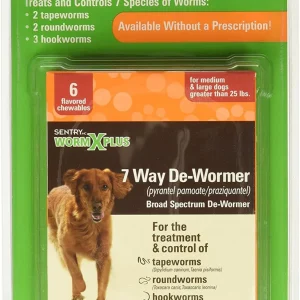 SENTRY Worm X Plus 7 Way De-Wormer Large Dog 6ct