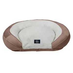 Serta Oval Orthopedic Couch Pet Bed - Blue, Gray, Taupe