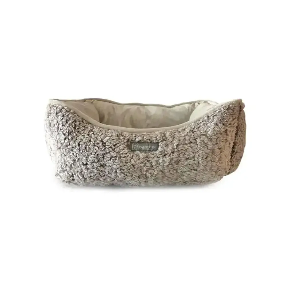 Shaggy Beige Reversible Cuddler Pet Bed