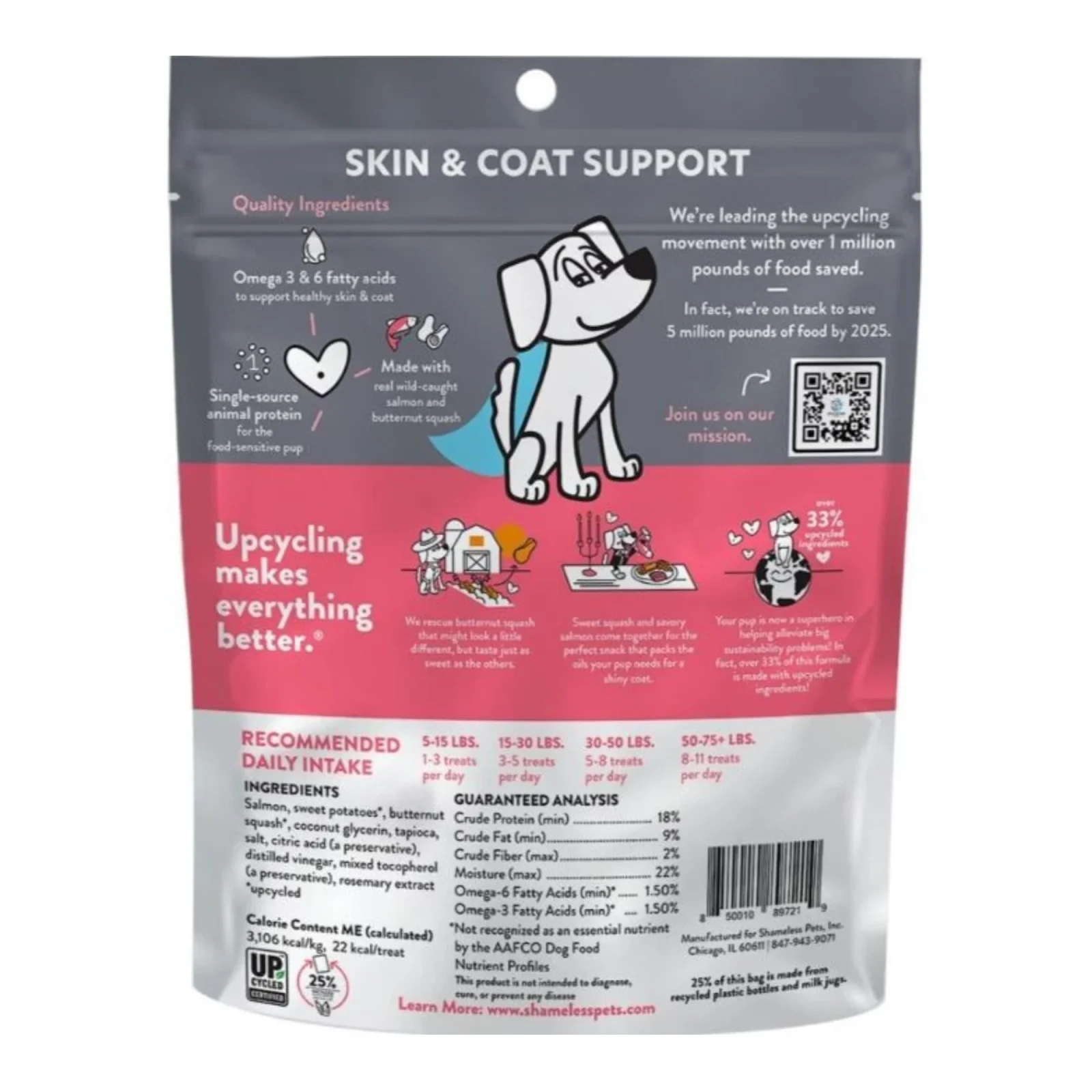 Shameless Dog Jerky Bites Salmon/Butternut 5oz. - Image 2