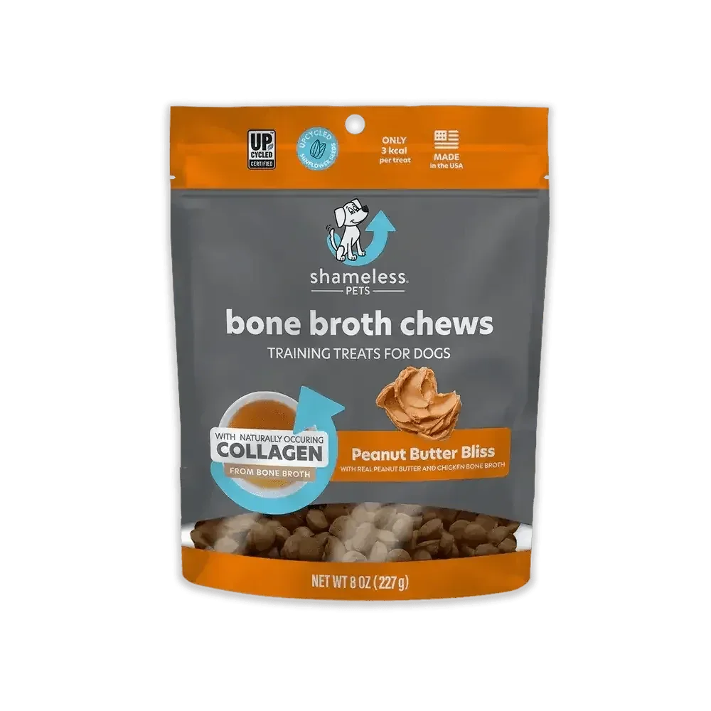 Shameless Pets Bone Broth Chews Peanut Butter Bliss Dog Treats