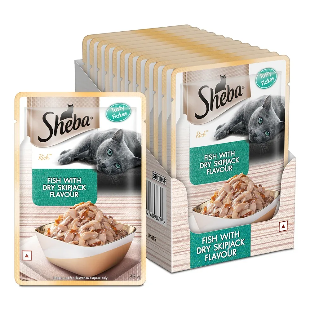 Sheba Fish with Dry Skipjack Premium Cat Wet Food - Image 2