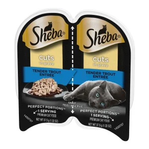Sheba Perfect Portions Cuts in Gravy Wet Cat Food, Trout, 2.65 oz, 24-Pack