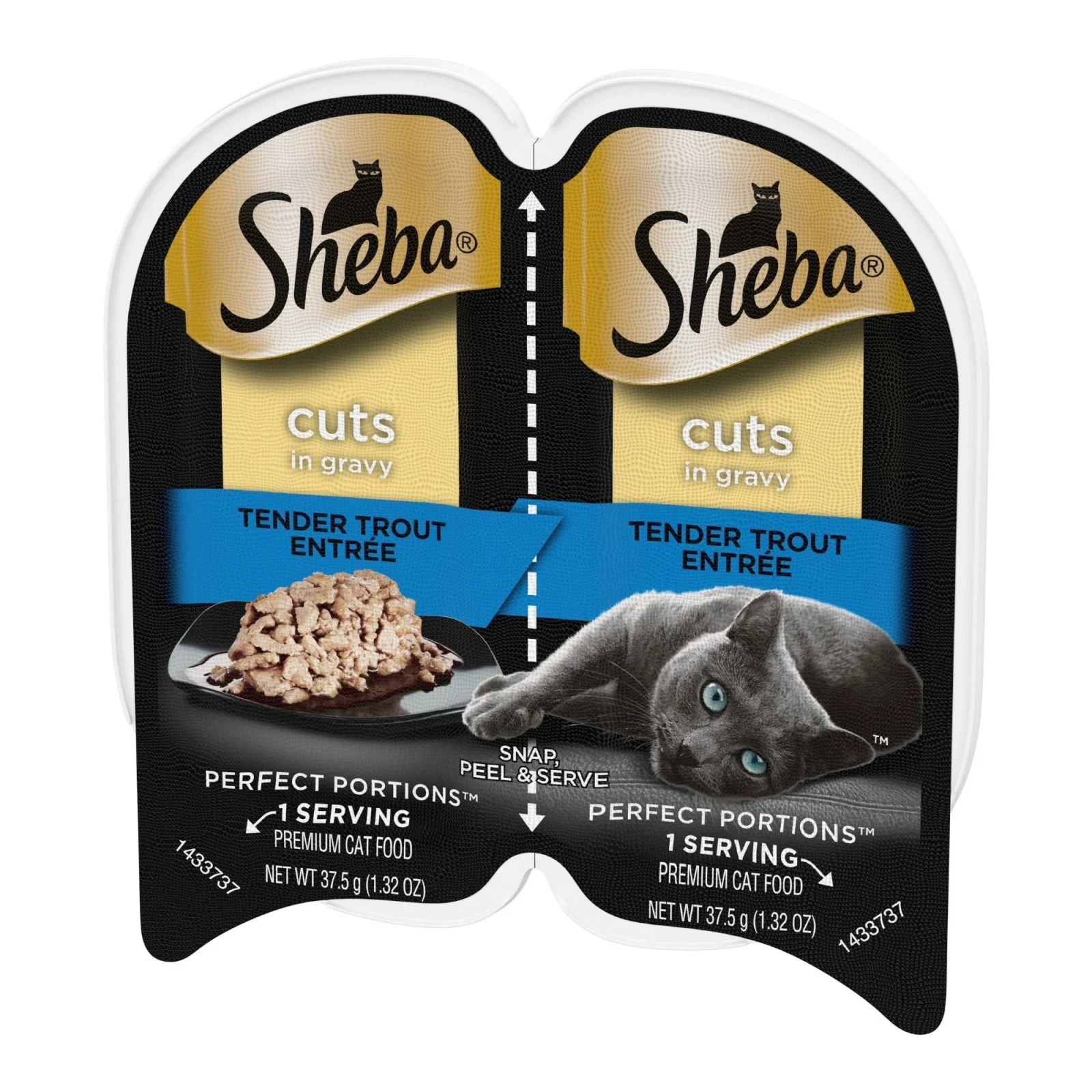 Sheba Perfect Portions Cuts in Gravy Wet Cat Food, Trout, 2.65 oz, 24-Pack