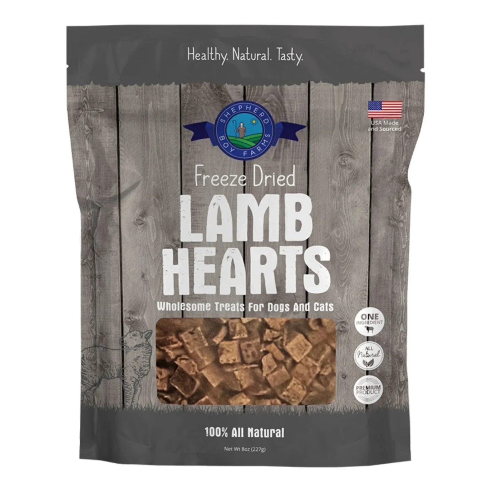 Shepherd Boy Farms Dog & Cat Freeze-Dried Lamb Heart 8oz.