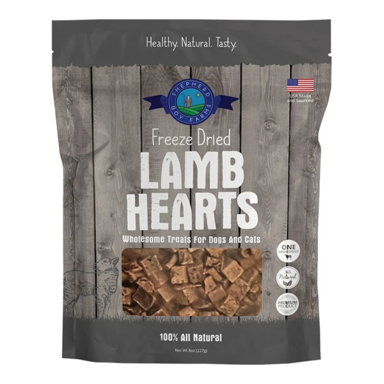 Shepherd Boy Farms Dog & Cat Freeze-Dried Lamb Heart 8oz.