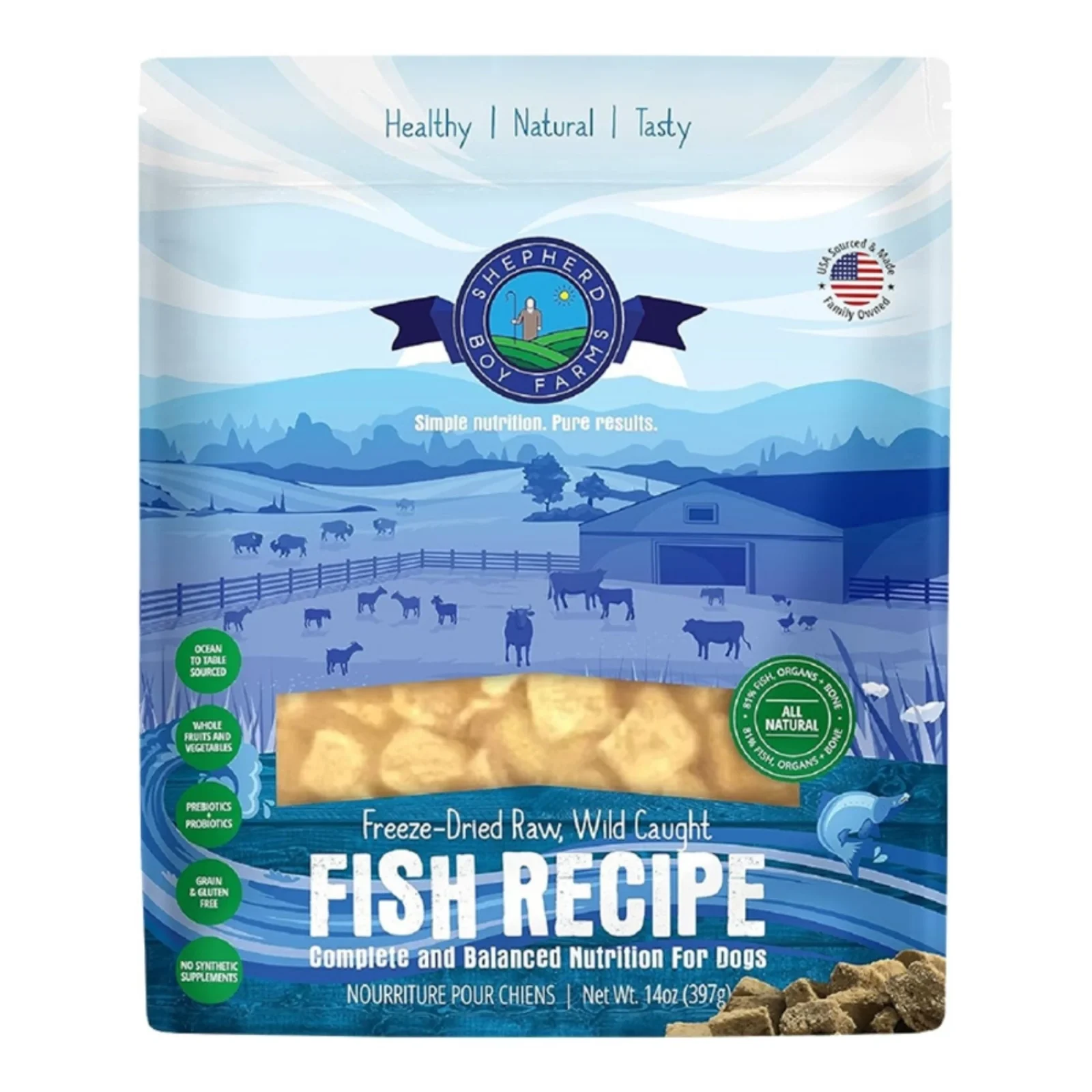 Shepherd Boy Farms Dog Freeze Dried Fish Medley, 14 oz