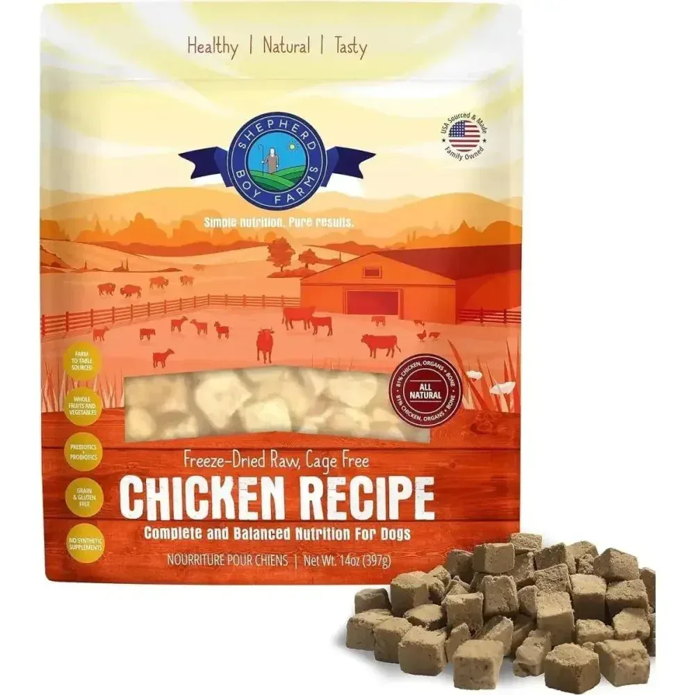 Shepherd Boy Farms Freeze Dried Chicken Recipe Dog Food 14oz