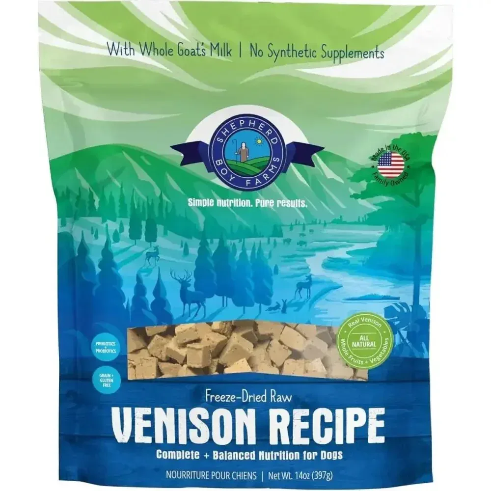 Shepherd Boy Farms Freeze-Dried Venison Recipe Dog Food 14oz