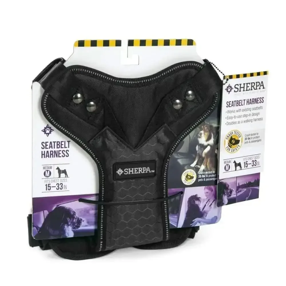 Sherpa's Pet Trading Company Crash Tested Seatbelt Safety Dog Harness Black