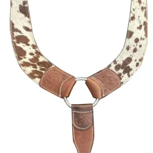Showman® Medium Leather & Hair-On Cowhide Pulling Breast Collar