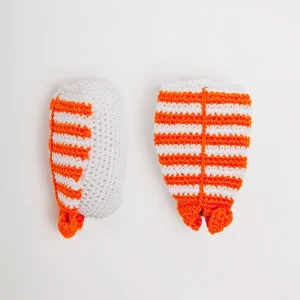 Shrimp Sushi Squeaky Knit Dog Toy