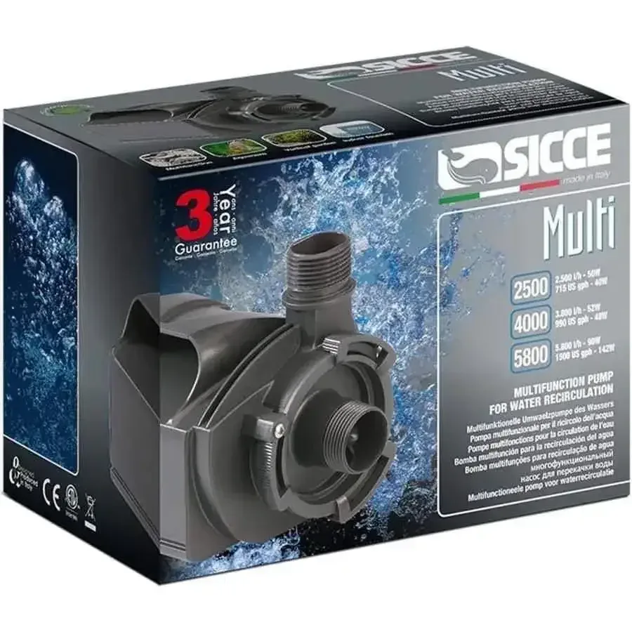 Sicce MULTI 2500 Water Pump - The Versatile Solution for Hydroponics and Fountains