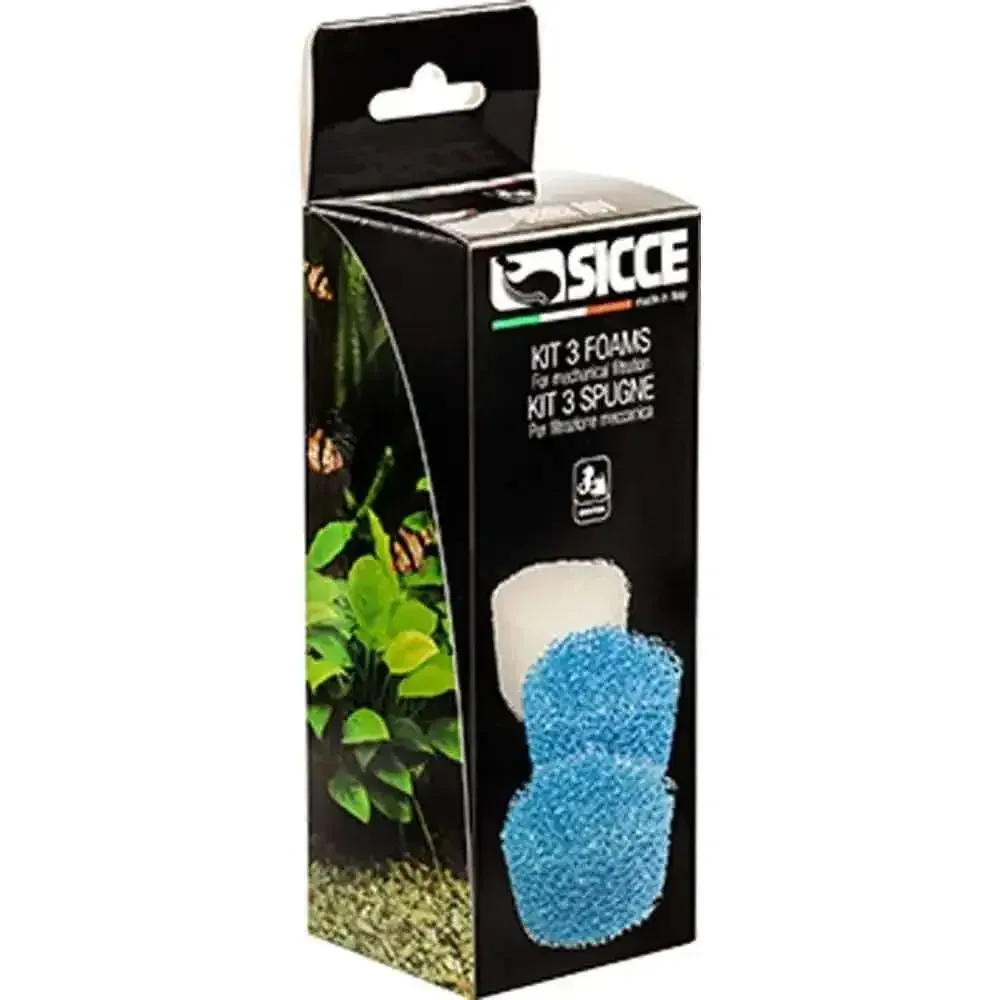 Sicce SHARK ADV Replacement Sponge Blue(2) & White(1) 3 ct