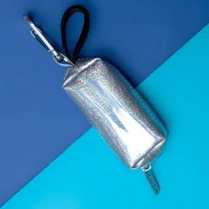 Silver Holographic Dog Waste Bag Dispenser <>