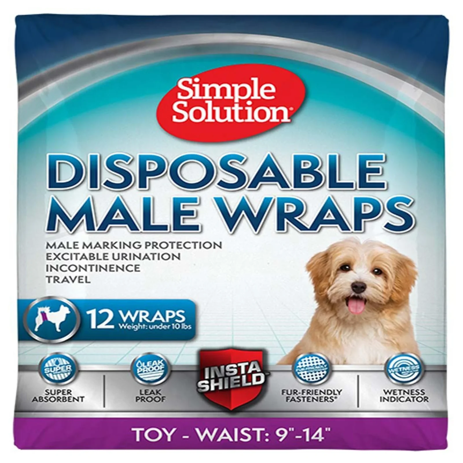 Simple Solution Disposable Male Wraps White X-Small 12pk