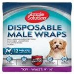 Simple Solution Disposable Male Wraps White X-Small 12pk - Image 2