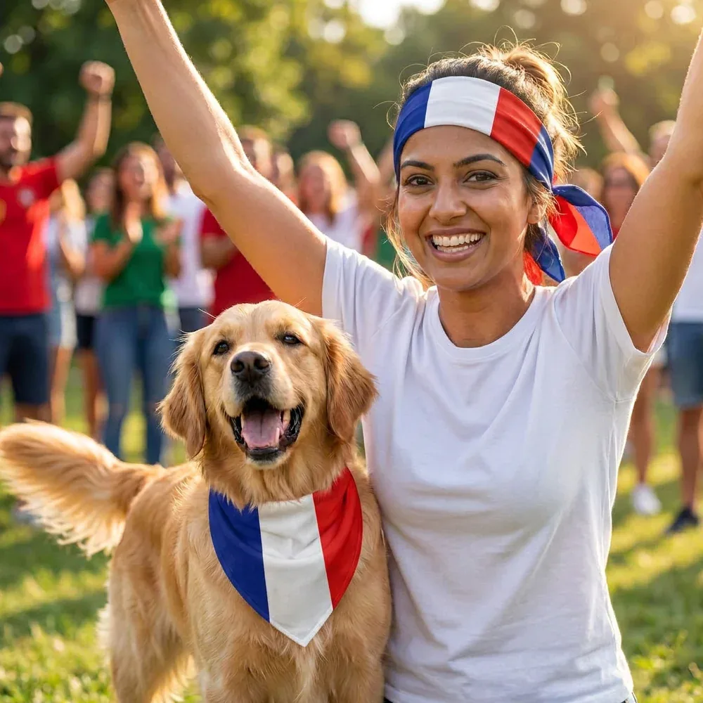 Skatrs France Flag Supporter Bandana for Pets & Pet Parents - Image 2