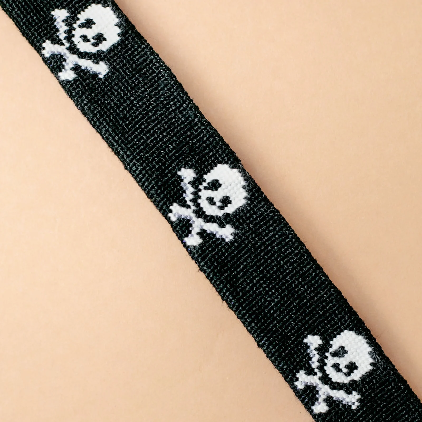 Skull & Crossbones Needlepoint Dog Collar (FINAL SALE) - Image 2
