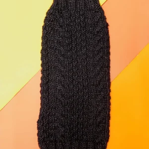 Sleeveless Cable Knit Wool Dog Sweater in Black (Dog & Co. Exclusive) <>