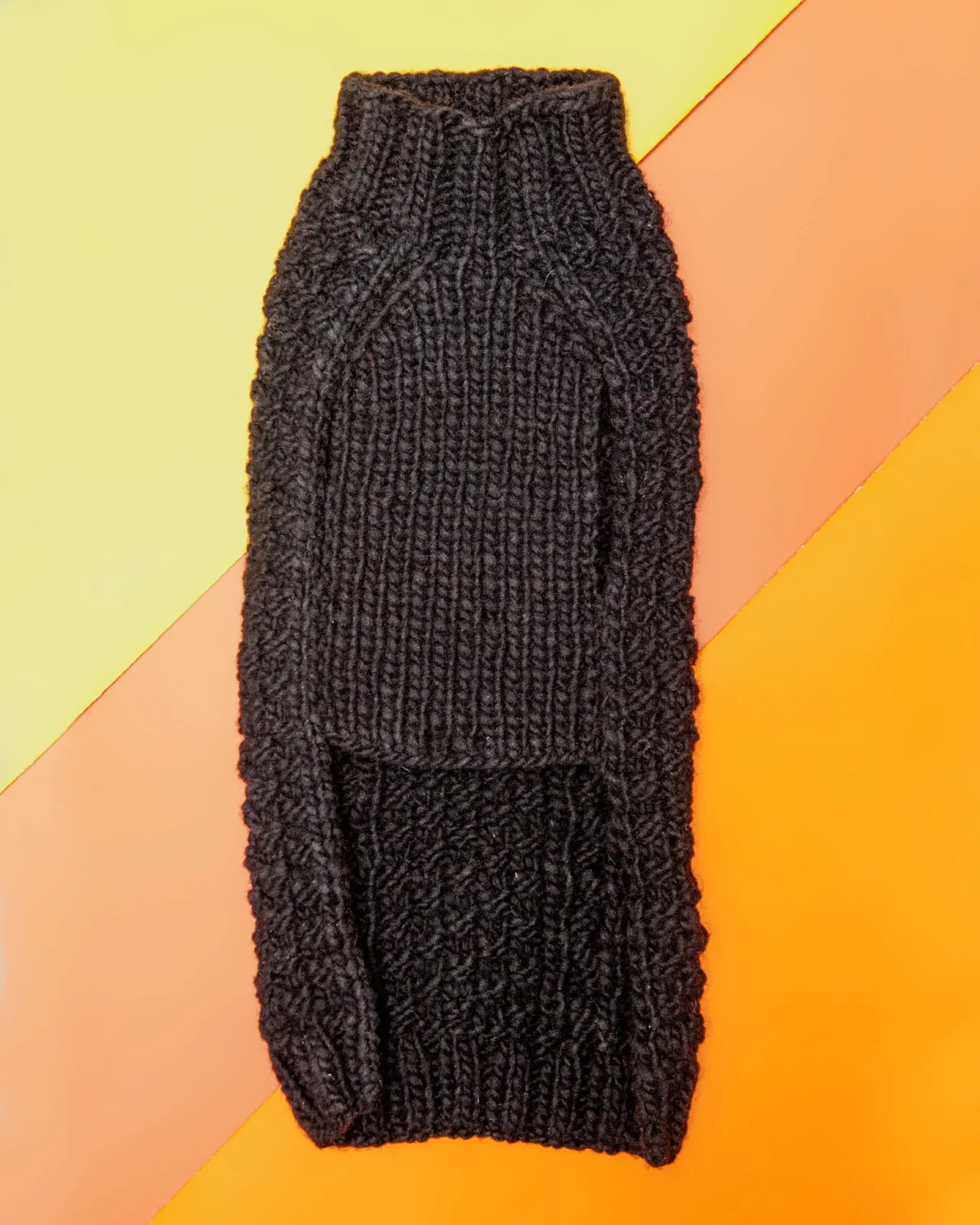 Sleeveless Cable Knit Wool Dog Sweater in Black (Dog & Co. Exclusive) <> - Image 2