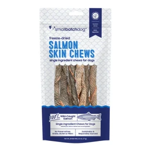 Small Batch Freeze-Dried Salmon Skin Dog Chews, 2.5 oz