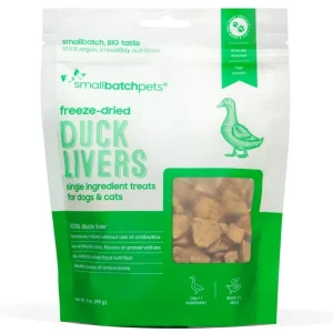 Smallbatch Dog Cat Freeze-Dried Dog Treat Duck Liver, 3 oz