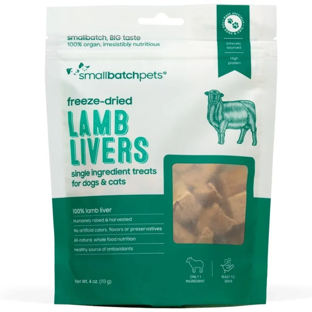 Smallbatch Dog & Cat Freeze Dried Lamb Liver Treat, 4oz