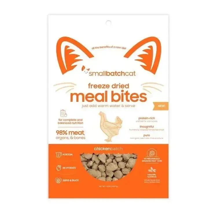 SmallBatch Freeze-Dried Mealbites Chicken Cat Food 10oz