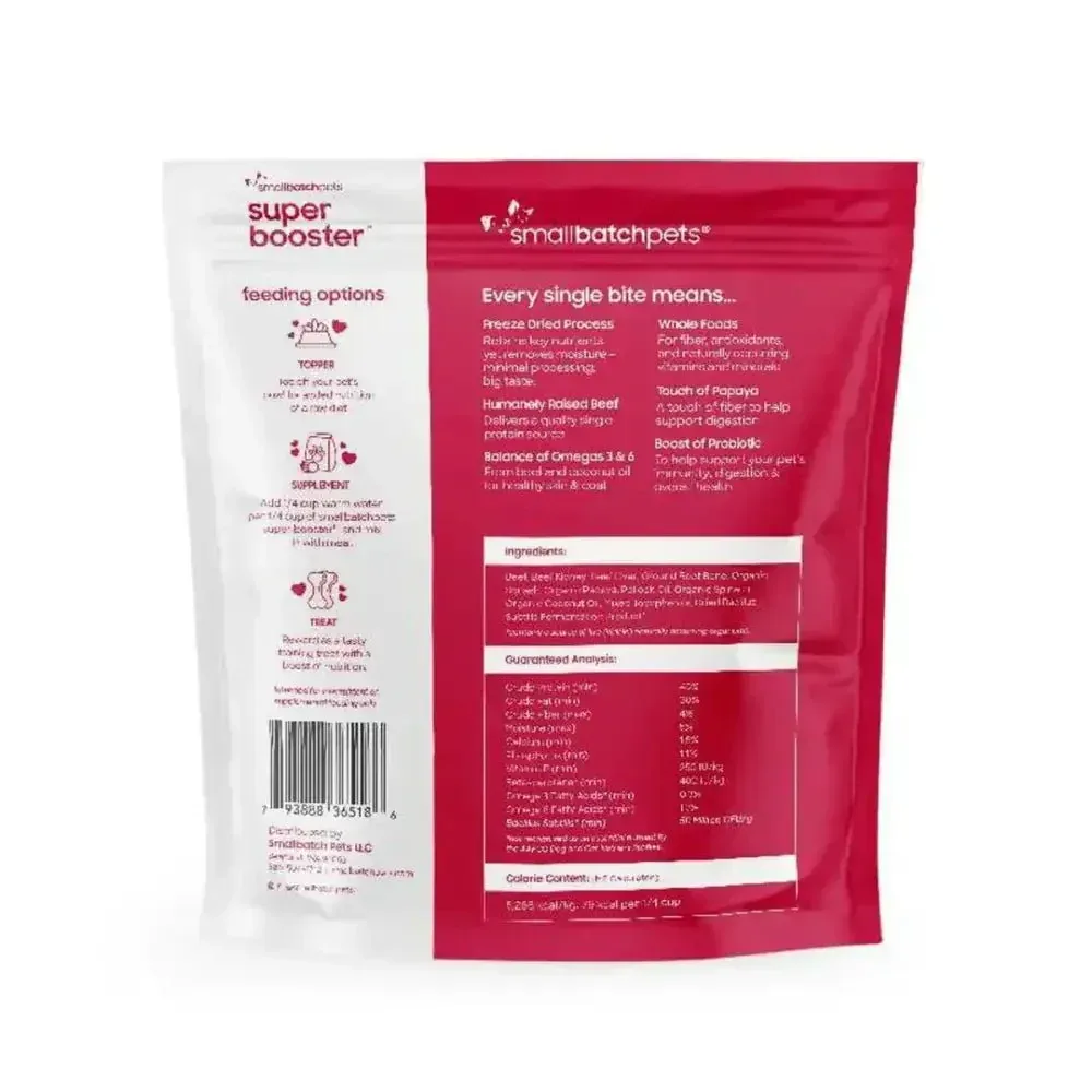 Smallbatch Super Booster Beef Bites Freeze-Dried Dog & Cat Meal Topper & Treats 18oz