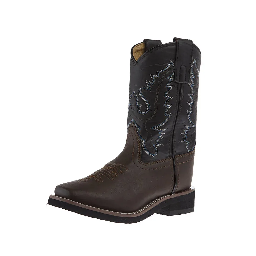 Smoky Mountain Kid's Tyler Faux Brown Vamp Black Top Boots