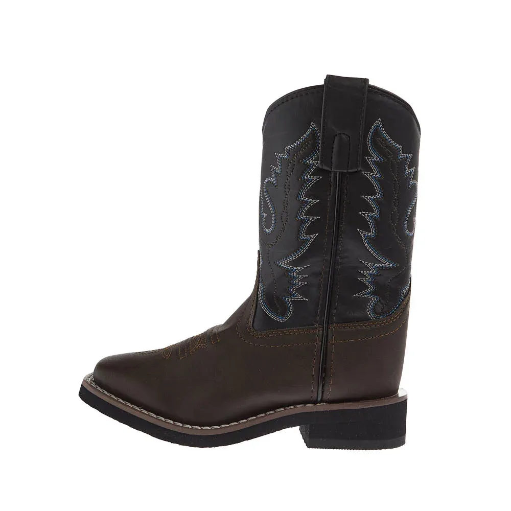 Smoky Mountain Kid's Tyler Faux Brown Vamp Black Top Boots - Image 2