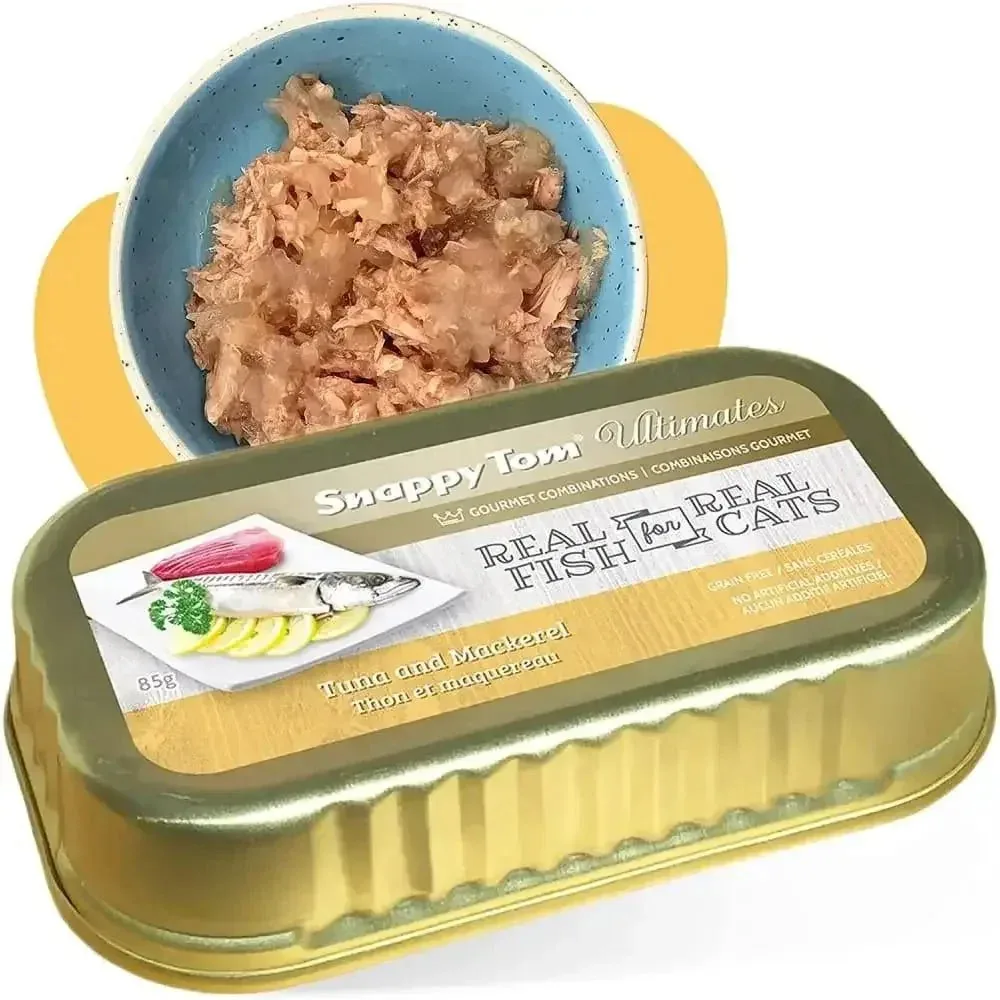 Snappy Tom Ultimates Fresh Tuna and Mackerel Canned Cat Food 12/3oz