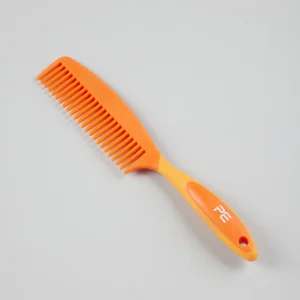 Soft-Touch Mane Comb with Handle Orange & Amber