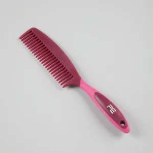 Soft-Touch Mane Comb with Handle Wine & Fuchsia