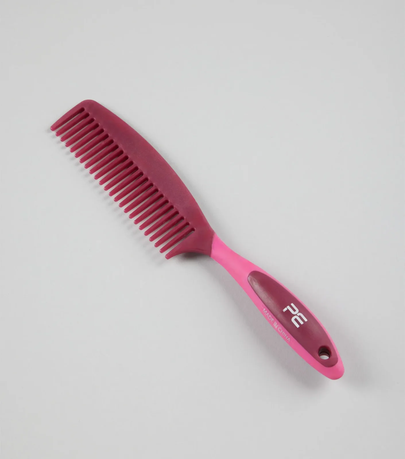 Soft-Touch Mane Comb with Handle Wine & Fuchsia