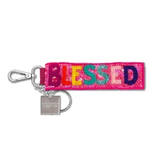 Southern Couture Novelty Beaded Keychain Accessory For House and Car Keys Blessed