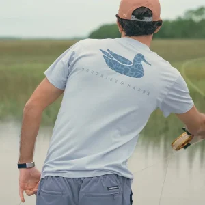 Southern Marsh Men's Mist Blue Retro Duck Seawash Tee