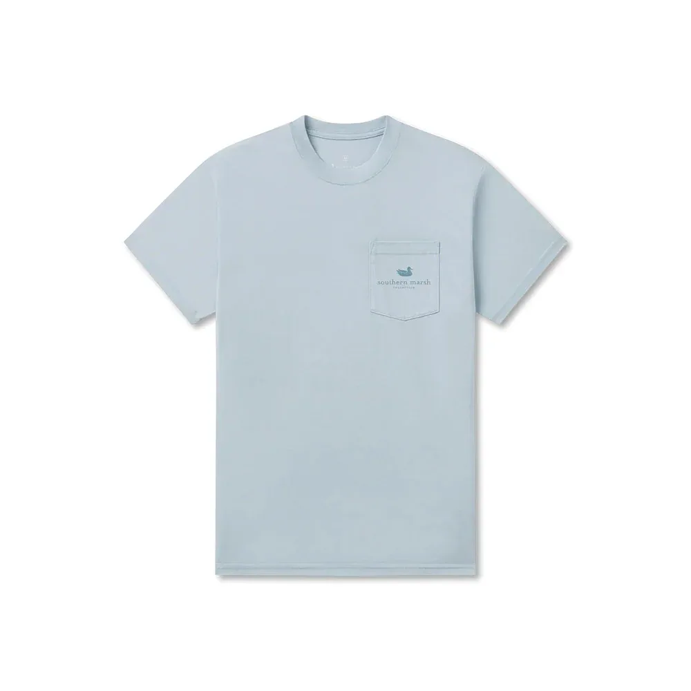 Southern Marsh Men's Mist Blue Retro Duck Seawash Tee - Image 2