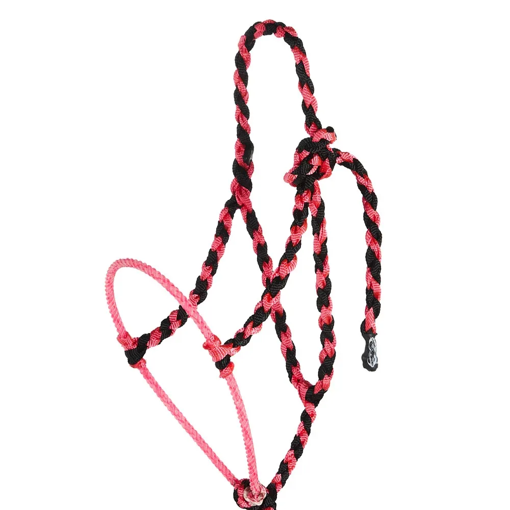 Special C Muletape Black and Neon Pink Lariat Rope Noseband Muletape Halter - Image 2