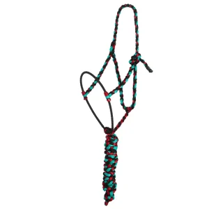 Special C Muletape Black, Teal and Red Lariat Rope Noseband Muletape Halter