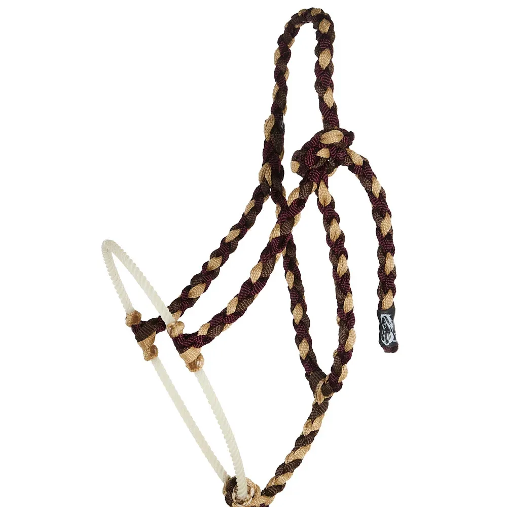 Special C Muletape Burgundy, Chocolate and Sand Lariat Rope Noseband Muletape Halter - Image 2