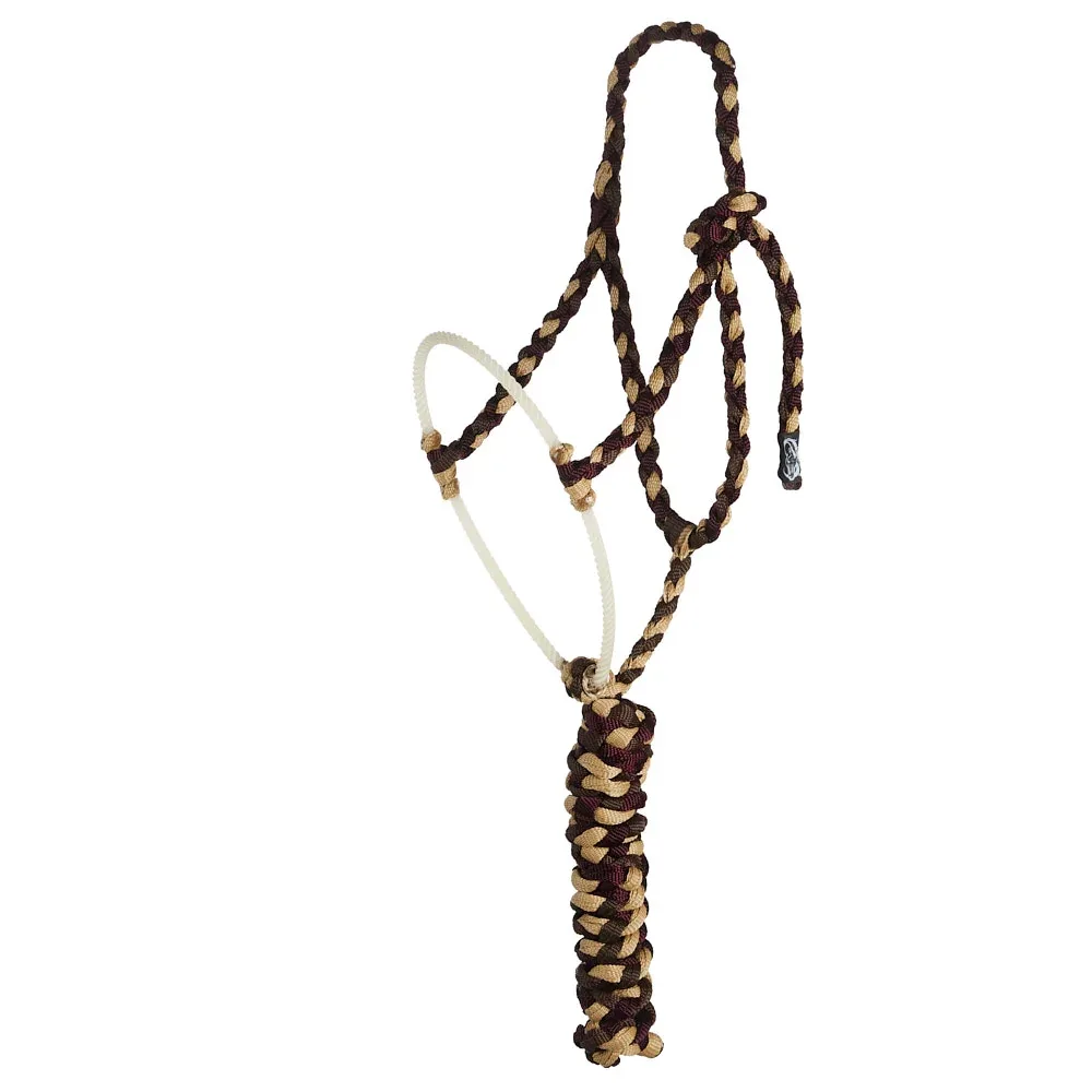 Special C Muletape Burgundy, Chocolate and Sand Lariat Rope Noseband Muletape Halter
