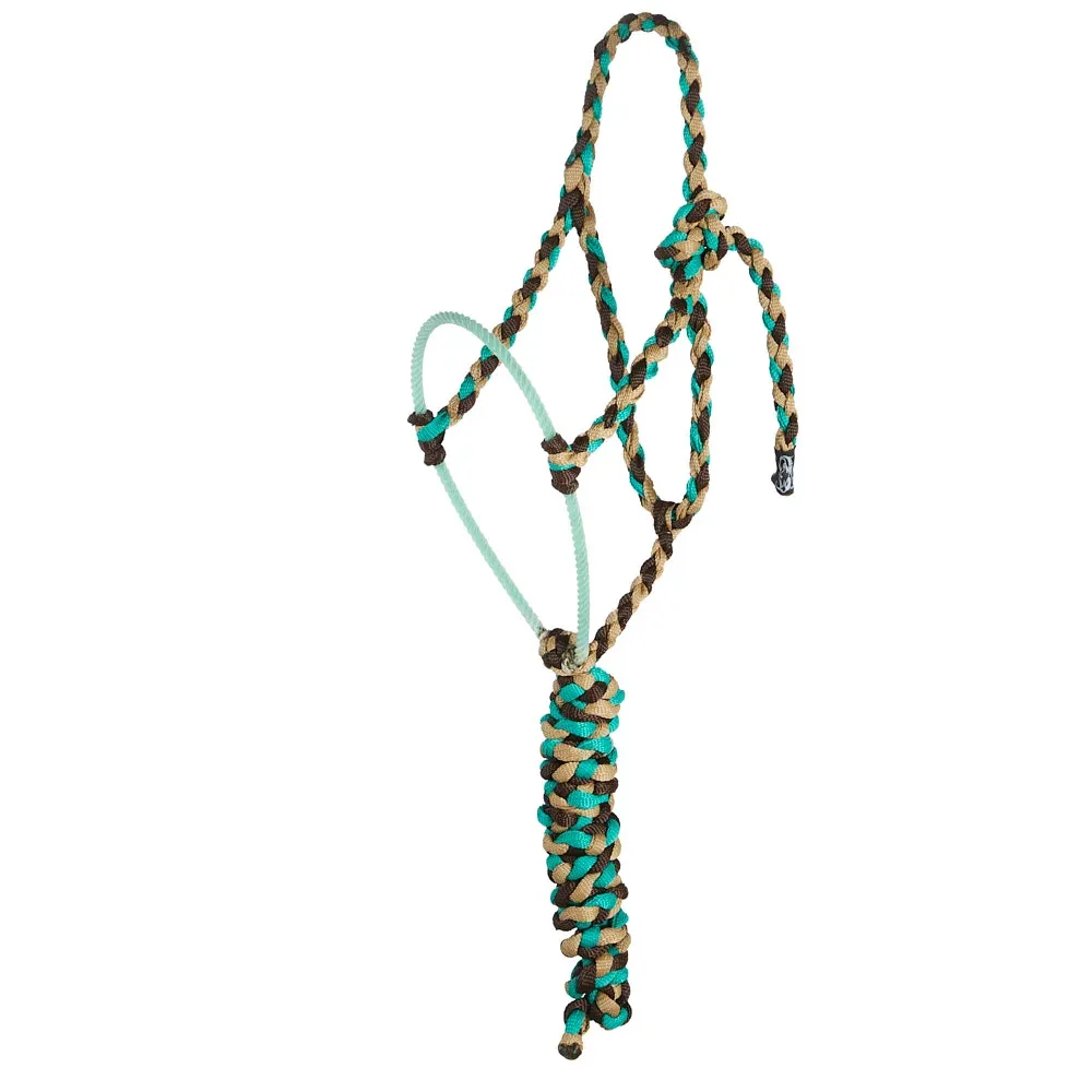 Special C Muletape Sand, Chocolate and Teal Lariat Rope Noseband Muletape Halter