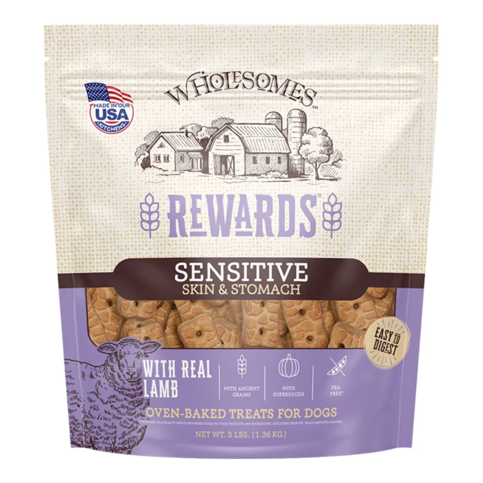 Sportmix Wholesomes Rewards Sensitive Skin & Stomach Lamb, 3Lbs