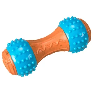 Spot Bambone+ Giggler Dumbell Dog Toy Peanut Butter 5.5in
