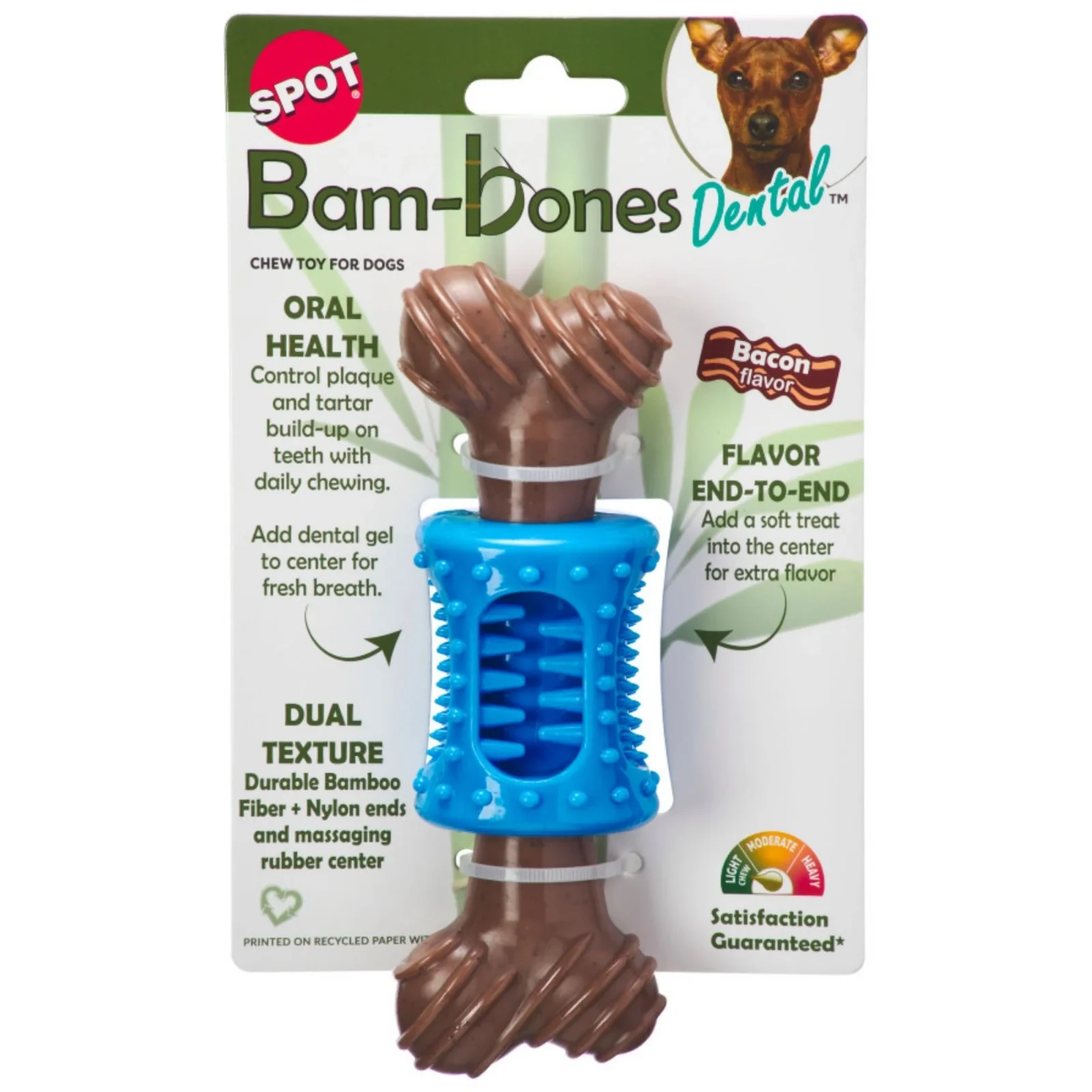 Spot Bambone Plus Dental Chew Dog Bacon 6.5in