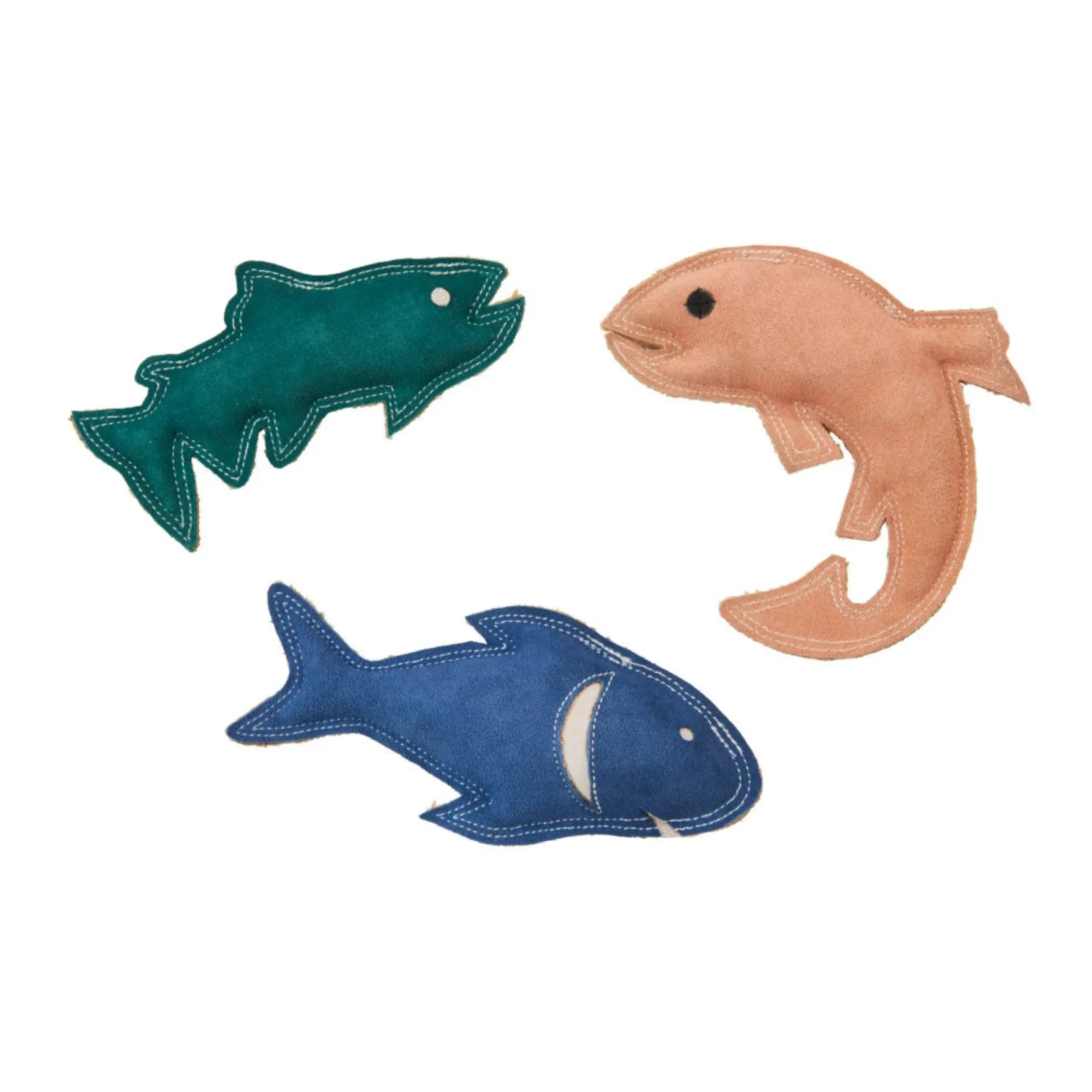Spot Dura-fuse Leather Fish Dog Toy Assorted 7in - Image 2