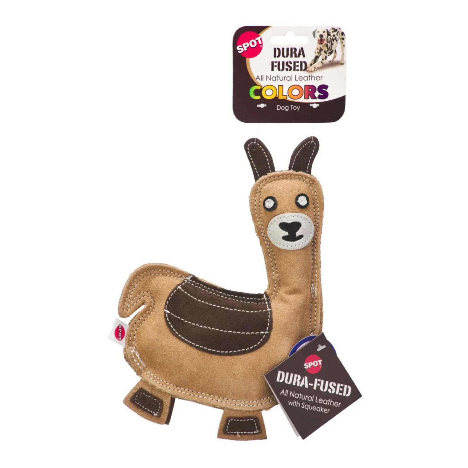 Spot Dura-fuse Leather Llama Dog Toy Assorted 9in